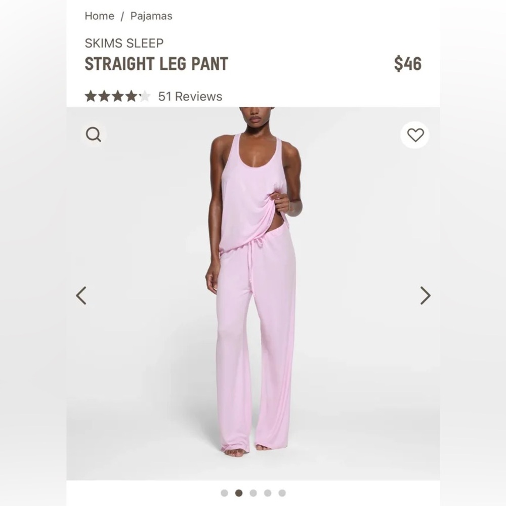 SKIMS Pink Pajama Set Intimates & Sleepwear